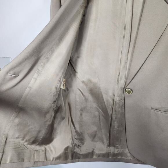 JAEGER Vintage Neutral Tan Wool Blend Blazer Jacket 10 - Picture 6 of 10